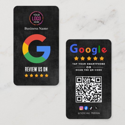 Tap to Review Google Review QR Code Google Ratings 名刺 (正面/裏面)
