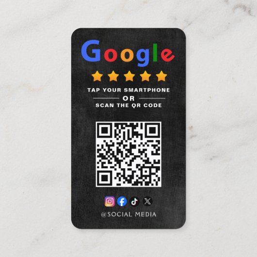 Tap to Review Google Review QR Code Google Ratings 名刺 (裏面)