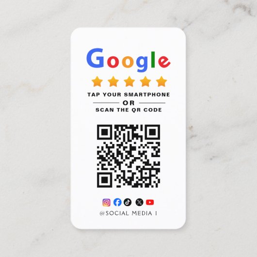 Tap to Review Google Review QR Code Google Ratings 名刺 (裏面)