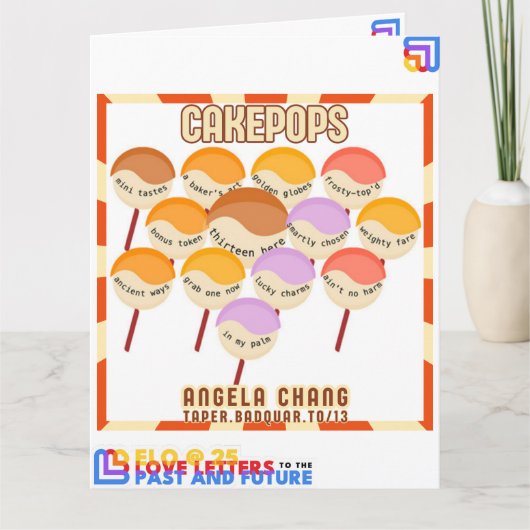 Taper:CakePops ELO2025のごあいさつ カード (正面)