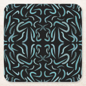 Tapered Outline Shapes Filled With Aquatic Colors スクエアペーパーコースター (正面)