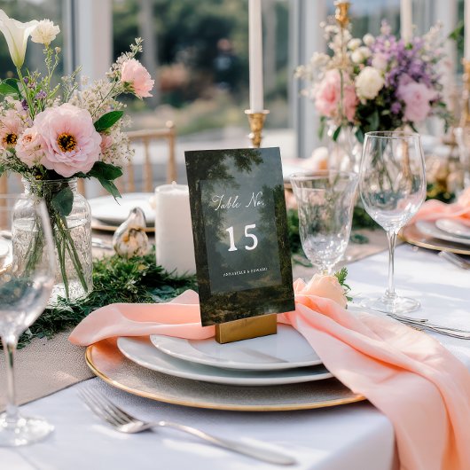 Tapestry Blue Toile Vintage Woodland Table Number テーブルナンバー