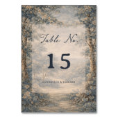 Tapestry Blue Toile Vintage Woodland Table Number テーブルナンバー (裏面)