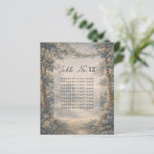 Tapestry Blue Toile wedding table seating chart (スタンド正面)