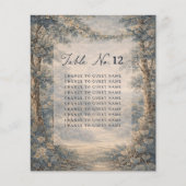 Tapestry Blue Toile wedding table seating chart (正面)