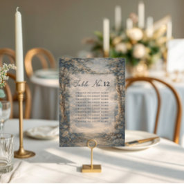 Tapestry Blue Toile wedding table seating chart
