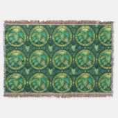 Tapestry featuring a pattern of green tropical  スローブランケット (正面)