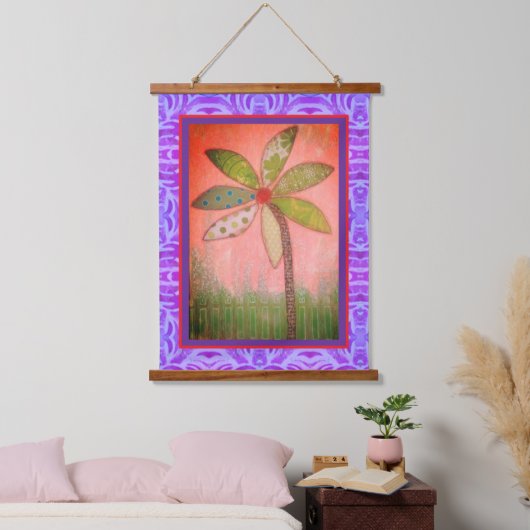 Tapestry - Large Whimsical Flower 吊り下げ型タペストリー (寝室)