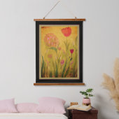 Tapestry - Mixed Media Flowers-2 吊り下げ型タペストリー (寝室)