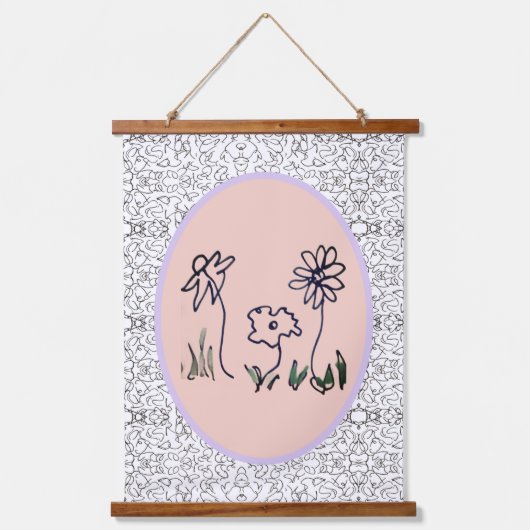 Tapestry - Three Flowers 吊り下げ型タペストリー (正面)