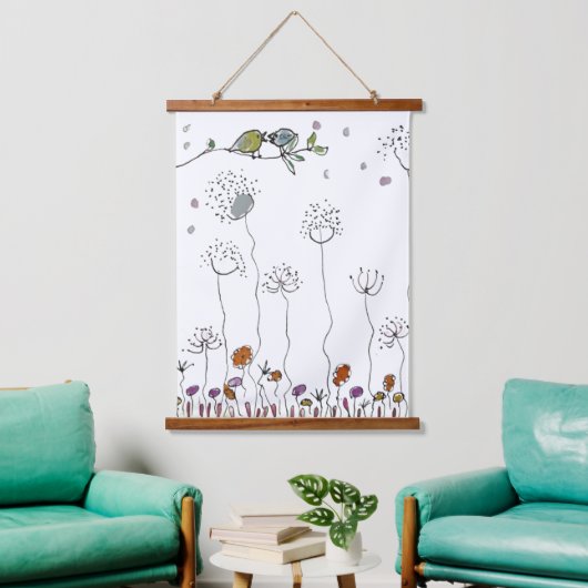 Tapestry - Two Little Birds 吊り下げ型タペストリー (リビング)