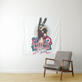 Tapestry – Victory Peace & Love Pop-Art Design タペストリー