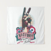 Tapestry – Victory Peace & Love Pop-Art Design タペストリー (正面)