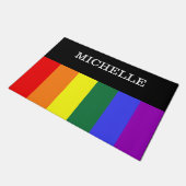 Tapete Capacho Orgulho Gay Rainbow Personalizado ドアマット (アングル)