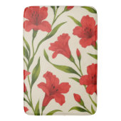 Tapete de Banheiro florais vermelha  バスマット (正面縦)