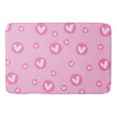 Tapete de Banheiro Moderno Corações Rosa バスマット (正面)
