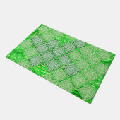 Tapete verde gritante com quadrados e 'falha' ドアマット (アングル)