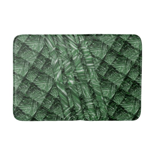 Tapete verde quadelecado com cor riscada バスマット (正面)
