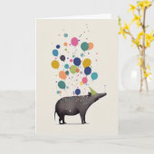 Tapirお祝いグリーティングカード カード (黄色い花)