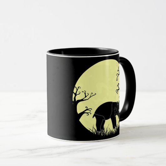 Tapir In Moonlight Wildlife Odd toed Ungulate マグカップ (正面右)