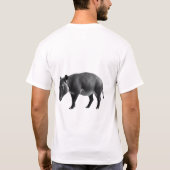 Tapir Love – ブラック&ホワイト野生生物アート Tシャツ (裏面)