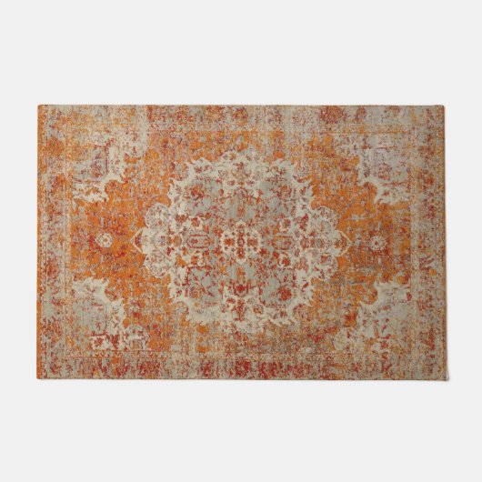 Tapis antique oriental orange ドアマット (正面)