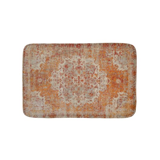 Tapis antique oriental orange バスマット (正面)