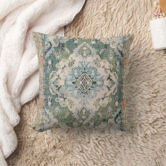 Tapis antique vert クッション (ブランケット)