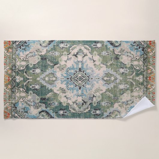 Tapis antique vert ビーチタオル (正面)