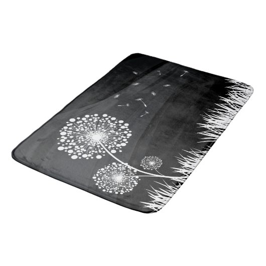Tapis De Bain Pissenlit noir et blanc バスマット (アングル)