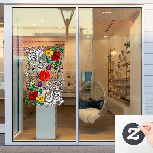 Tapis de fleurs au coquelicot ウィンドウサイン (店舗窓)