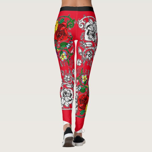 Tapis de fleurs au coquelicot レギンス (裏面)