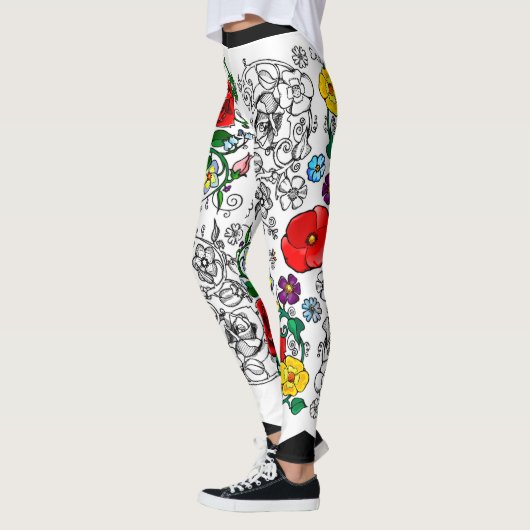 Tapis de fleurs au coquelicot レギンス (左)