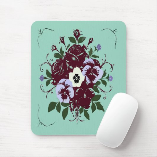 Tapis de Souris Botanique - Bouquet de Viollettes マウスパッド (マウス)
