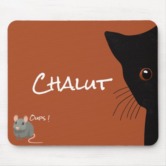 Tapis De Souris chat noir et souris マウスパッド (正面)