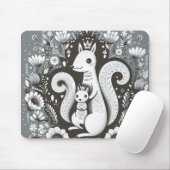 Tapis de souris illustration folk art “Ecureuil“ マウスパッド (マウス)