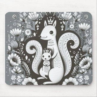 Tapis de souris illustration folk art “Ecureuil“ マウスパッド