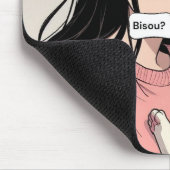 Tapis de souris le jeune femme et son grumpy cat マウスパッド (コーナー)