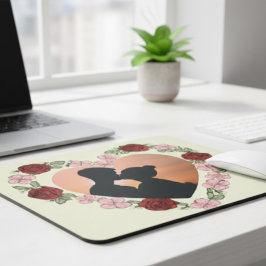 Tapis de Souris Photo Personnalisée – Cœur Floral マウスパッド