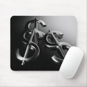 Tapis de souris sur fond noir finance et dollar マウスパッド (マウス)