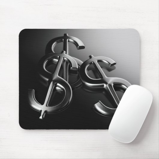 Tapis de souris sur fond noir finance et dollar マウスパッド (マウス)