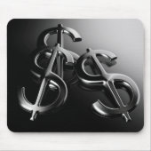 Tapis de souris sur fond noir finance et dollar マウスパッド (正面)