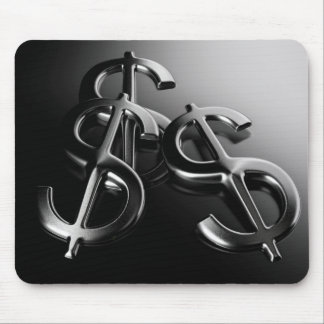 Tapis de souris sur fond noir finance et dollar マウスパッド