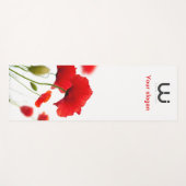 Tapis de yoga nature fleurs de coquelicot. ヨガマット (正面(横))