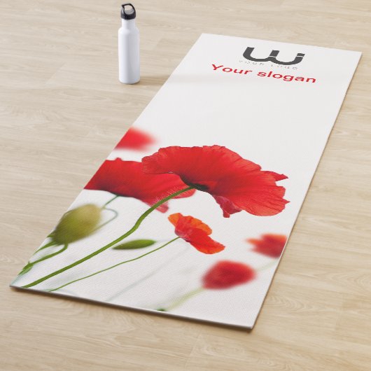 Tapis de yoga nature fleurs de coquelicot. ヨガマット (インサイチュ)