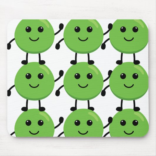Tapis motif petits pois souriants – Décoration fun マウスパッド (正面)