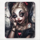 Tapis Sourie Woman with Clown Makeup 10 マウスパッド (正面)