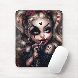 Tapis Sourie Woman with Clown Makeup 11 マウスパッド