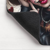 Tapis Sourie Woman with Clown Makeup 3 マウスパッド (コーナー)