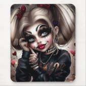 Tapis Sourie Woman with Clown Makeup 3 マウスパッド (正面)